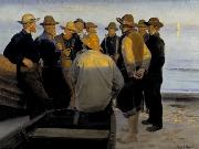 Fishermen by the Sea on a Summer's Evening Michael Ancher